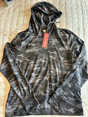 Rhoback Ladies Performance Hoodie Camo Gray & Black Medium NWT